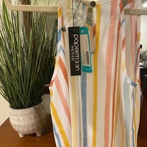 She’ll top multi colored vertical stripe